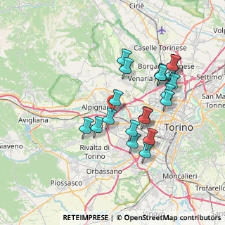 Mappa Via Collegno, 10098 Rivoli TO, Italia (6.8185)