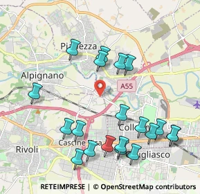 Mappa Via Collegno, 10098 Rivoli TO, Italia (2.2405)