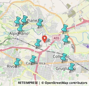 Mappa Via Collegno, 10098 Rivoli TO, Italia (2.28417)