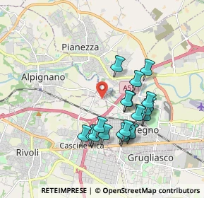 Mappa Via Collegno, 10098 Rivoli TO, Italia (1.65579)