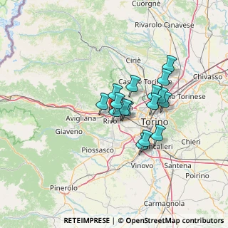 Mappa Via Pietre, 10091 Alpignano TO, Italia (9.50625)