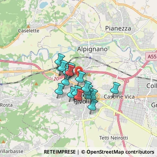 Mappa Via Fabio Filzi, 10098 Rivoli TO, Italia (1.22167)