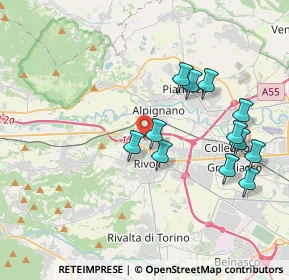 Mappa Via Fabio Filzi, 10098 Rivoli TO, Italia (3.80167)