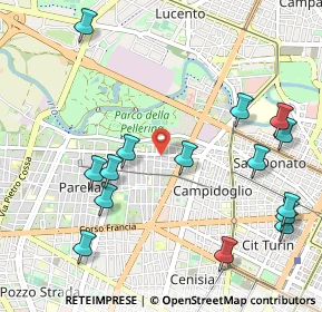 Mappa Via Michele Lessona, 10145 Torino TO, Italia (1.24733)