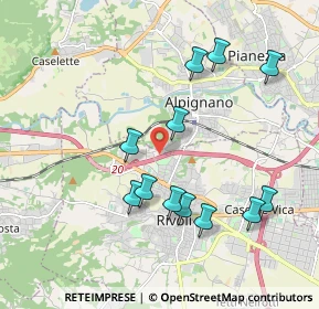 Mappa Via Fratelli Bellettati, 10098 Rivoli TO, Italia (1.94667)