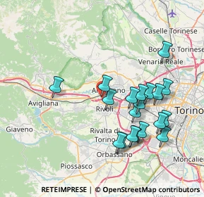 Mappa Via Fratelli Bellettati, 10098 Rivoli TO, Italia (7.48632)