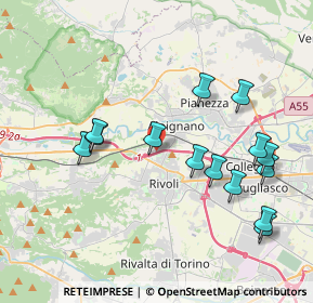 Mappa Via Fratelli Bellettati, 10098 Rivoli TO, Italia (4.12286)