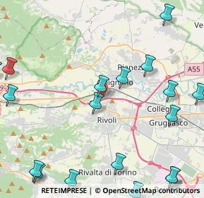 Mappa Via Fratelli Bellettati, 10098 Rivoli TO, Italia (6.409)