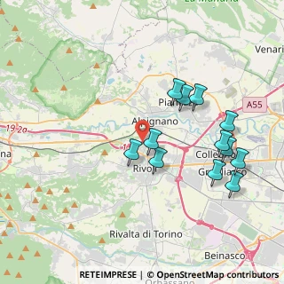Mappa Tangenziale Nord di Torino Tang.le, 10098 Rivoli TO, Italia (3.86917)