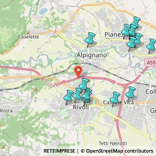Mappa Tangenziale Nord di Torino Tang.le, 10098 Rivoli TO, Italia (2.63267)