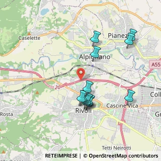 Mappa Tangenziale Nord di Torino Tang.le, 10098 Rivoli TO, Italia (1.85333)