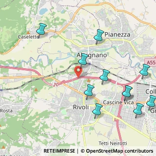 Mappa Tangenziale Nord di Torino Tang.le, 10098 Rivoli TO, Italia (2.58273)