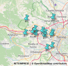 Mappa Via Cambiano, 10098 Rivoli TO, Italia (5.73538)