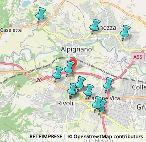 Mappa Via Cambiano, 10098 Rivoli TO, Italia (1.88308)