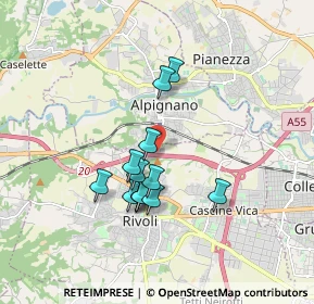Mappa Via Cambiano, 10098 Rivoli TO, Italia (1.44846)