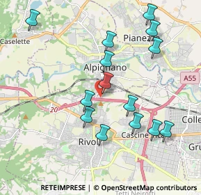 Mappa Via Cambiano, 10098 Rivoli TO, Italia (2.00857)
