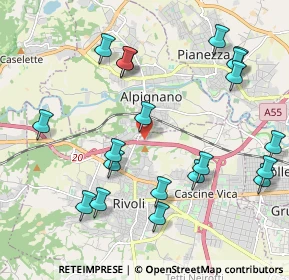 Mappa Via Cambiano, 10098 Rivoli TO, Italia (2.3335)