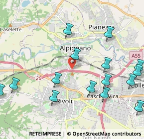 Mappa Via Cambiano, 10098 Rivoli TO, Italia (2.56133)