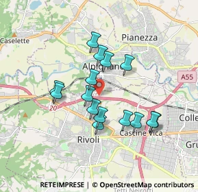 Mappa Via Cambiano, 10098 Rivoli TO, Italia (1.48867)