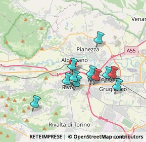 Mappa Via Cambiano, 10098 Rivoli TO, Italia (2.99833)