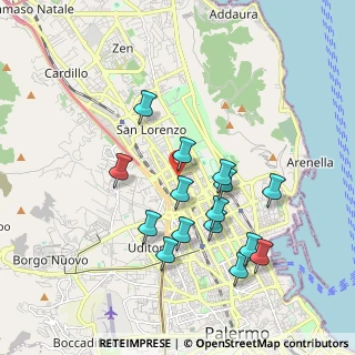 Mappa Via Alcide De Gasperi, 90100 Palermo PA, Italia (1.98333)
