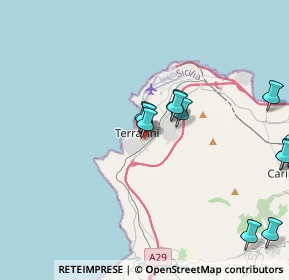 Mappa Via Archimede, 90049 Terrasini PA, Italia (5.21615)