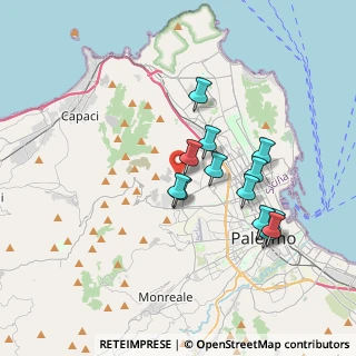 Mappa Via Pietro Sgadari di Lo Monaco, 90145 Palermo PA, Italia (3.57692)