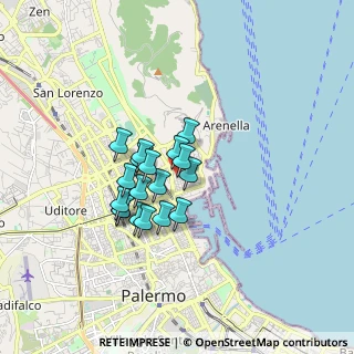 Mappa Palermo, 90142 Palermo PA, Italia (1.32333)