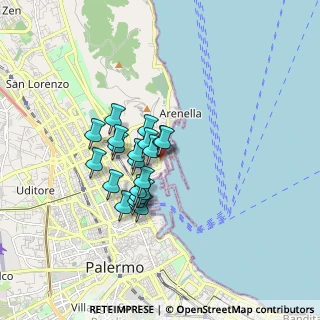 Mappa Via Gulì Comandante Simone, 90142 Palermo PA, Italia (1.3465)