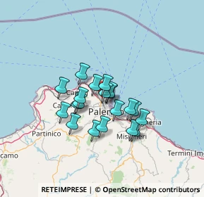 Mappa Via A. De Gasperi, 90146 Palermo PA, Italia (10.6625)