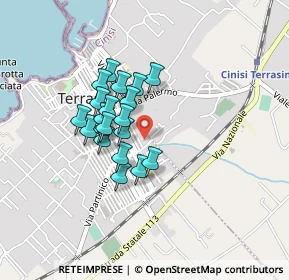 Mappa Via Tevere, 90045 Terrasini PA, Italia (0.3545)