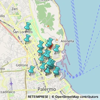Mappa Via Anwar Sadat, 90142 Palermo PA, Italia (1.791)