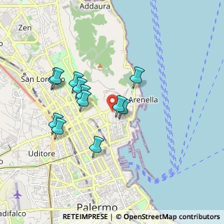 Mappa Via Ammiraglio Denti di Piraino, 90142 Palermo PA, Italia (1.79833)