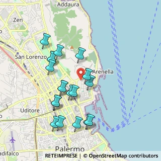 Mappa Via Ammiraglio Denti di Piraino, 90142 Palermo PA, Italia (2.07842)