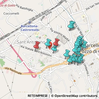 Mappa Via dei Vespri, 98051 Barcellona Pozzo di Gotto ME, Italia (0.5745)