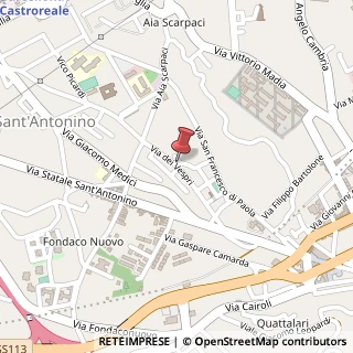 Mappa Via dei Vespri, 98051 Barcellona Pozzo di Gotto ME, Italia, 98051 Barcellona Pozzo di Gotto, Messina (Sicilia)