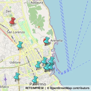Mappa Via Ammiraglio Salvatore Denti di Piraino, 90142 Palermo PA, Italia (2.91909)