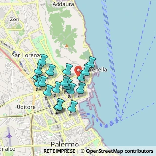 Mappa Via Ammiraglio Salvatore Denti di Piraino, 90142 Palermo PA, Italia (1.834)