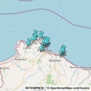 Mappa Via Ammiraglio Salvatore Denti di Piraino, 90142 Palermo PA, Italia (8.88333)