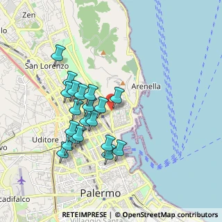 Mappa Via Porretti, 90142 Palermo PA, Italia (1.8765)