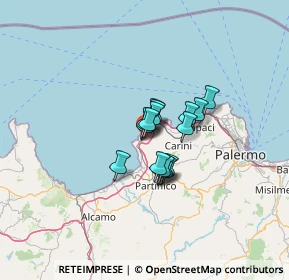 Mappa Via Gazzara, 90049 Terrasini PA, Italia (7.725)