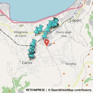 Mappa Via Vercelli, 90044 Carini PA, Italia (1.8345)
