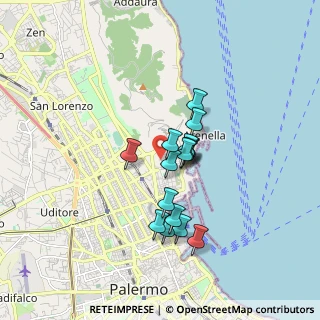 Mappa Via Thaon De Revel Paolo Ammiraglio, 90142 Palermo PA, Italia (1.42188)