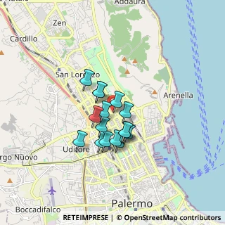 Mappa Piazza Vittorio Veneto, 90100 Palermo PA, Italia (1.2825)