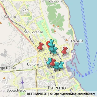 Mappa Piazza Vittorio Veneto, 90100 Palermo PA, Italia (1.48333)