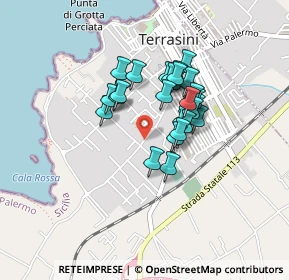Mappa Via Calarossa, 90049 Terrasini PA, Italia (0.34444)