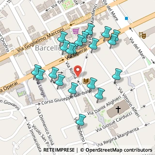 Mappa Via Carmelino de Trovato, 98051 Barcellona Pozzo di Gotto ME, Italia (0.1295)