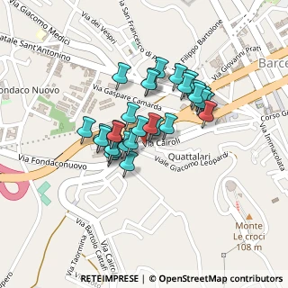 Mappa Via Giacomo Leopardi, 98051 Barcellona Pozzo di Gotto ME, Italia (0.18)
