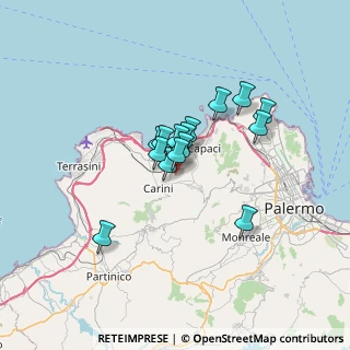 Mappa Via Sotto Colubrino, 90044 Carini PA, Italia (5.04667)