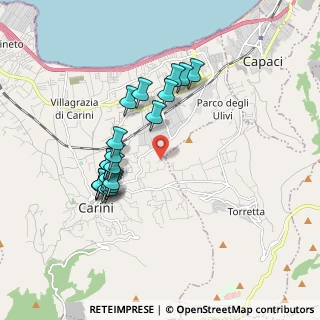 Mappa Via Sotto Colubrino, 90044 Carini PA, Italia (1.8605)